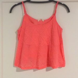 bright coral color crop top